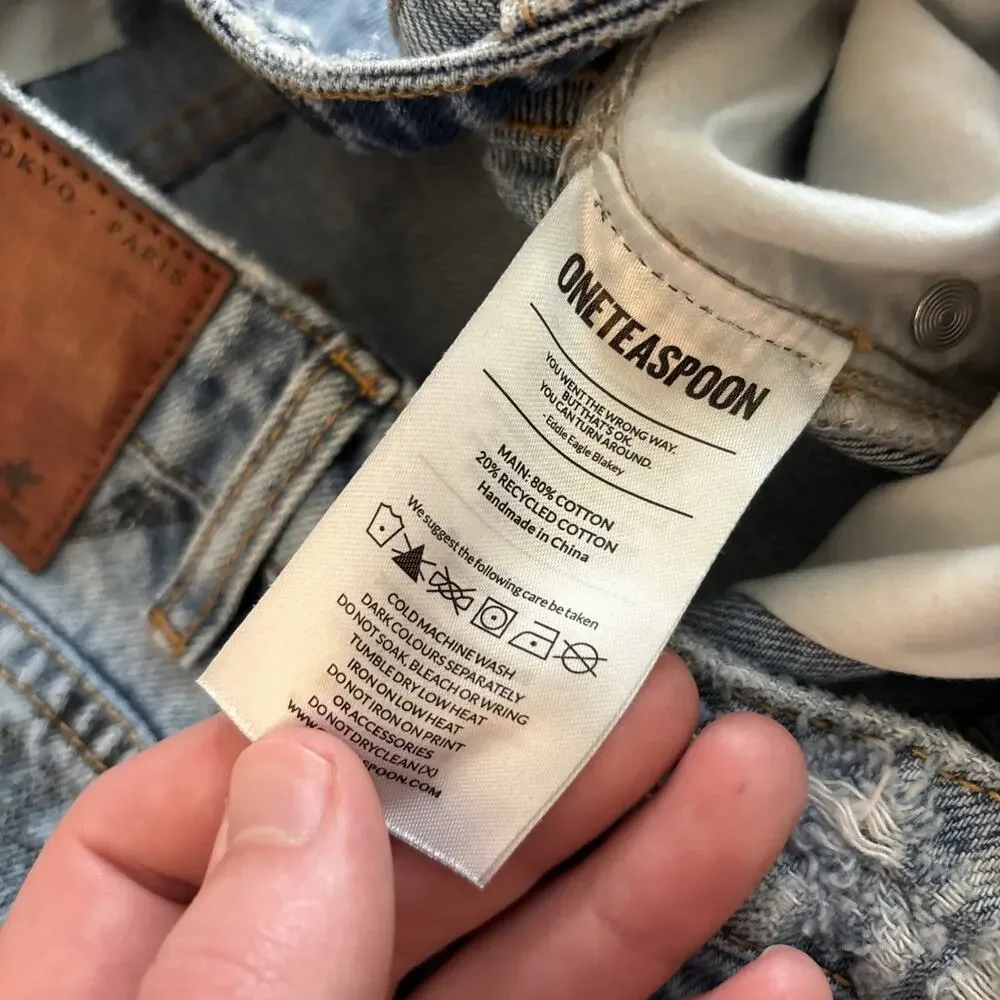 One Teaspoon High Waist Bonita Lightning Bolt High Rise Mom Denim Short Sz 29 - Picture 3 of 9